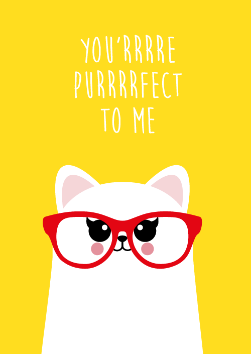 Ansichtkaart Poes you are purfect to me